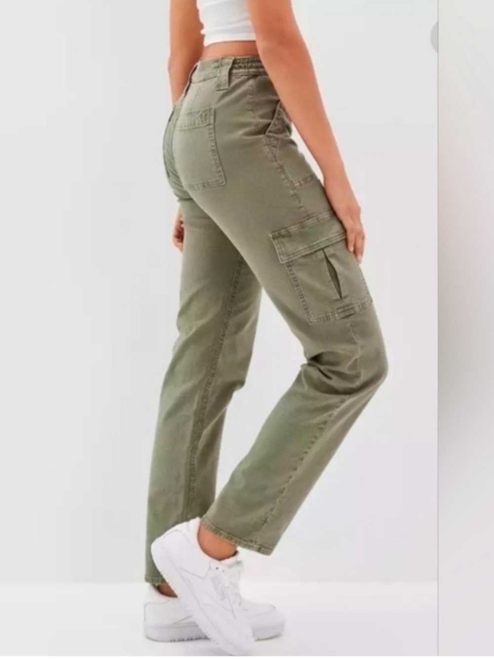 American Eagle NWT High-rise straight stretch cargo carpenter pant - size 0 - Picture 2 of 5